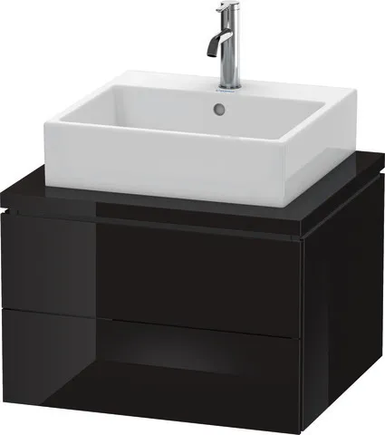 Duravit Waschtischunterschrank wandhängend „L-Cube“ 62 × 40 × 54,7 cm Schwarz Hochglanz