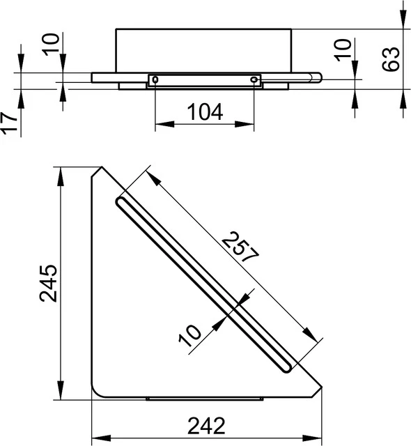 Edition 400 11557170100 Eckduschablage mit integriertem Glasabzieher silber-eloxiert/weiß