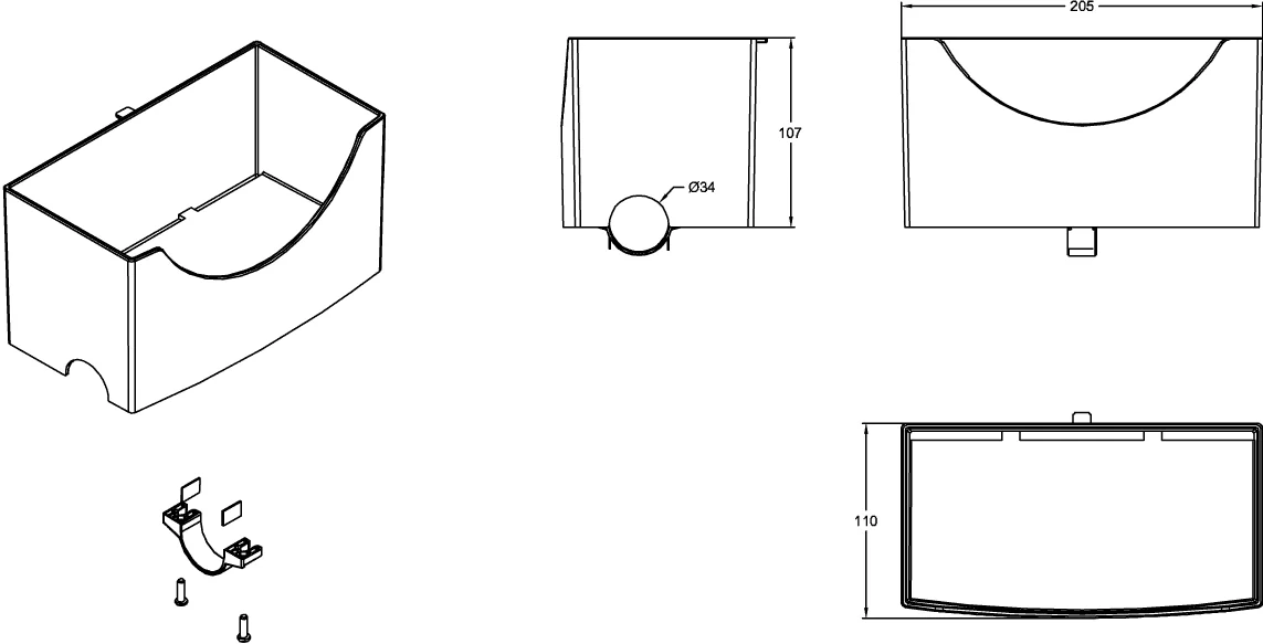Villeroy & Boch ViCare FUNKTION Ablage, 205 x 107 x 110 mm, 68 Weiß Villeroy & Boch ViCare FUNKTION Ablage, 205 x 107 x 110 mm, 68 Weiß