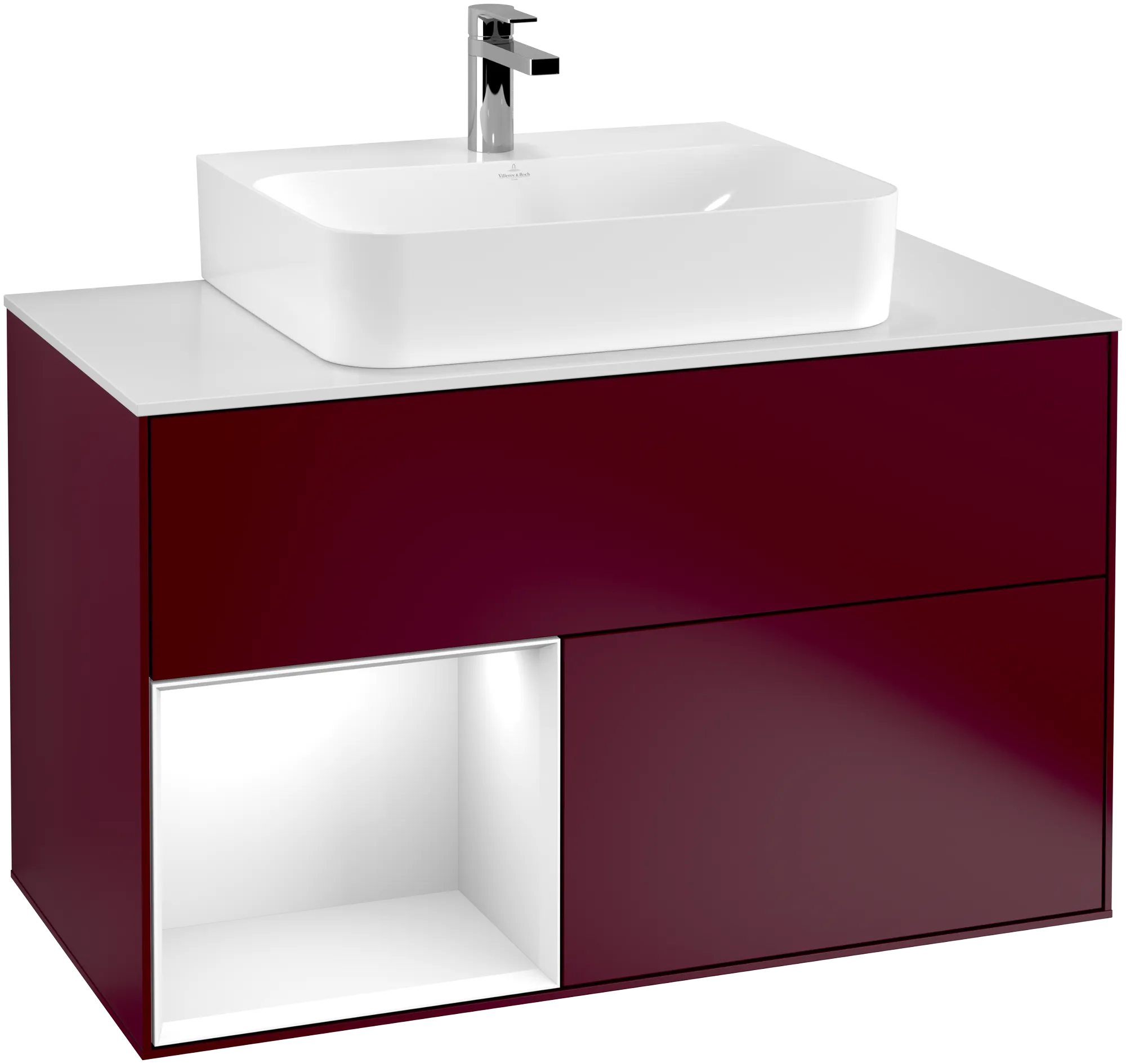 Villeroy & Boch Waschbeckenunterschrank Finion F11, 1000 x 603 x 501 mm, mit Beleuchtung, 2 Auszüge