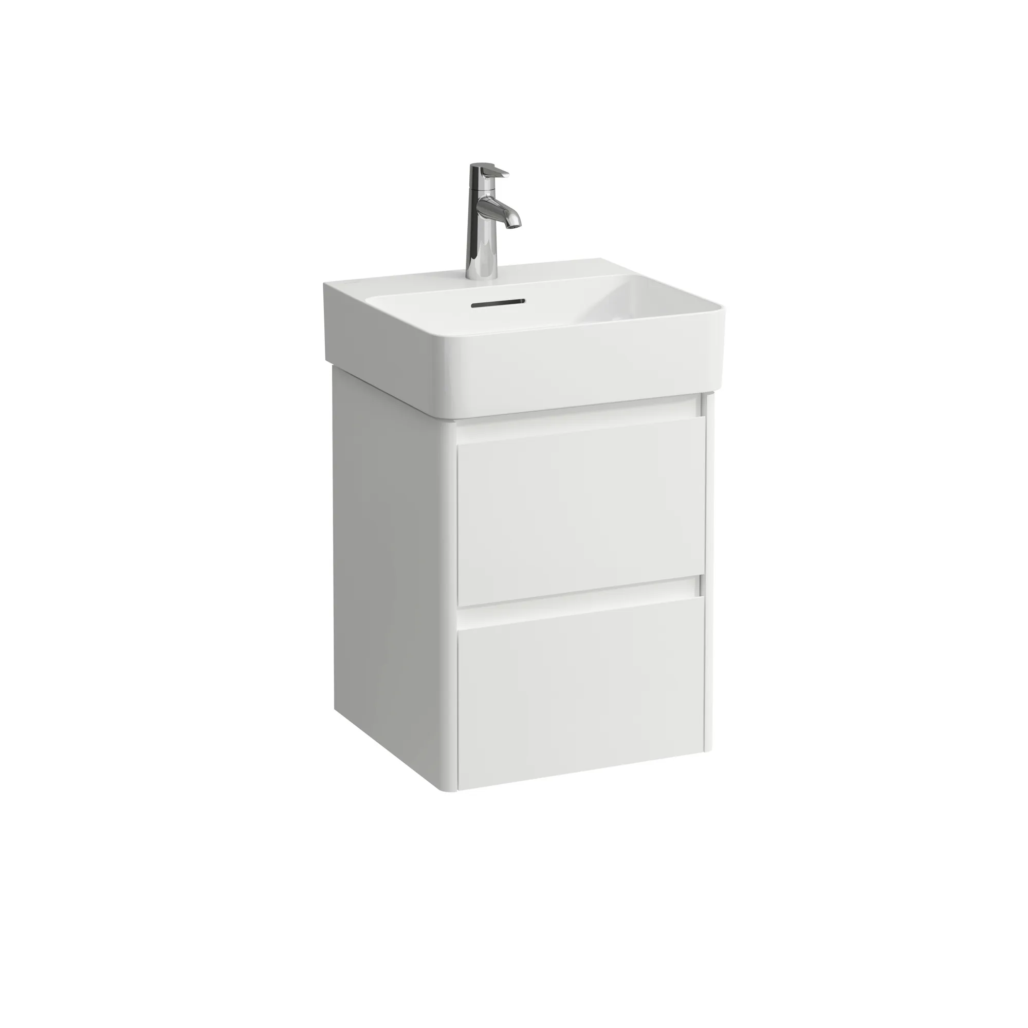 Laufen Waschtischunterbau BASE 2.0, 400x422x515mm, 2 Schubladen, Griffmulde, für Waschtisch H815281, weiß matt Laufen Waschtischunterbau BASE 2.0, 400x422x515mm, 2 Schubladen, Griffmulde, für Waschtisch H815281, weiß matt