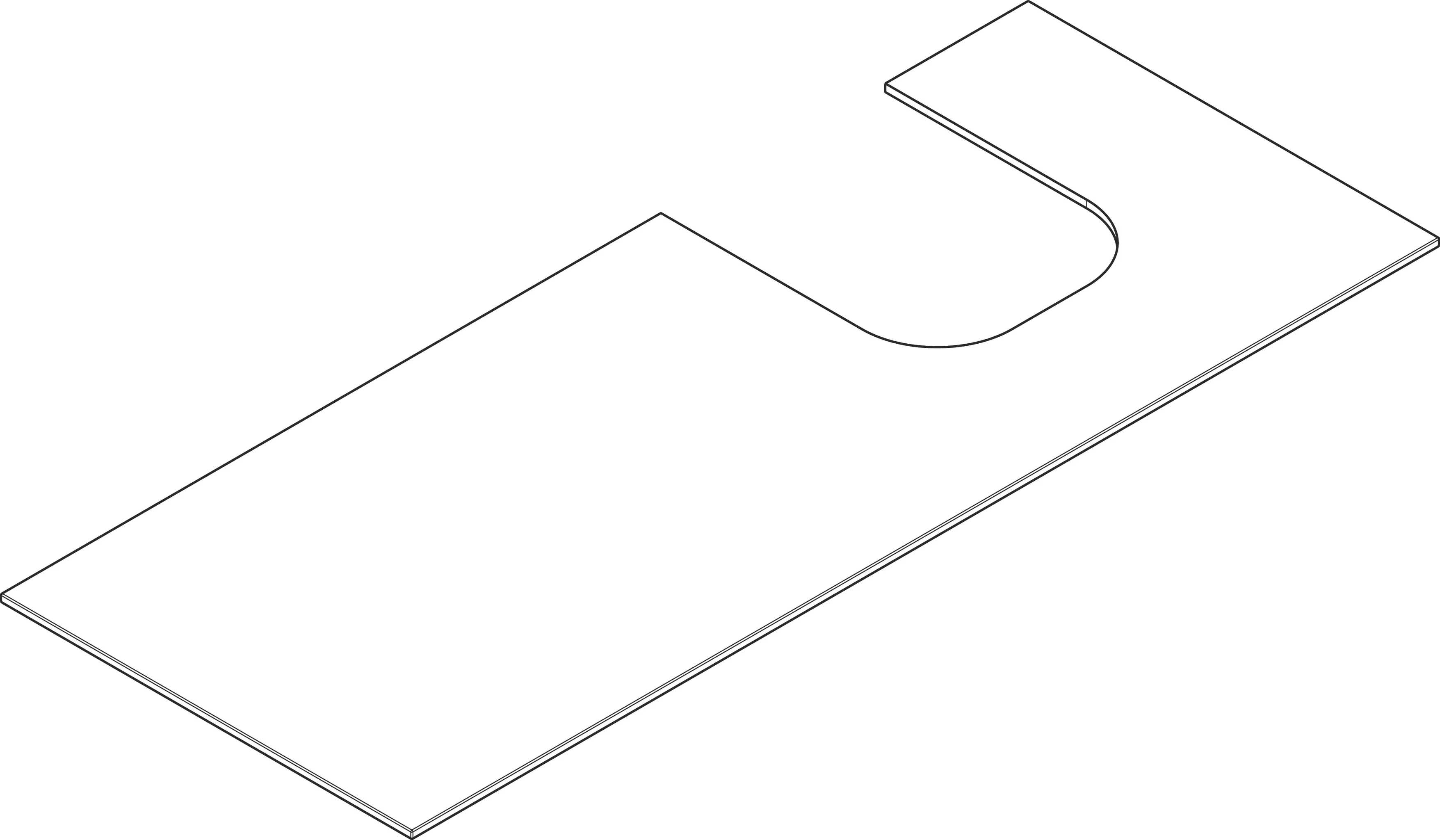 Hansgrohe Xevolos E Konsole, Mattweiß, 1370 x 550 mm, mit Ausschnitt rechts für Aufsatzwaschtisch geschliffen