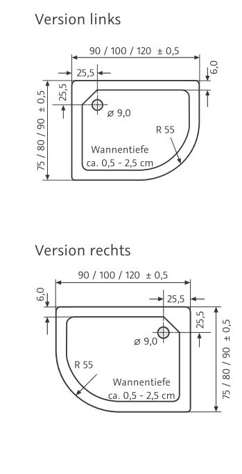 HSK Schürze für Acryl-Duschwanne „superflach“ 100 × 100 cm