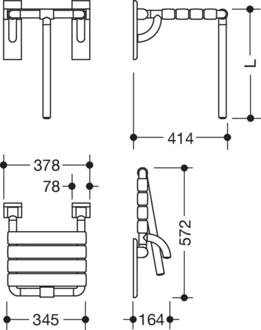Klappsitz „Serie 801“ in Anthrazitgrau