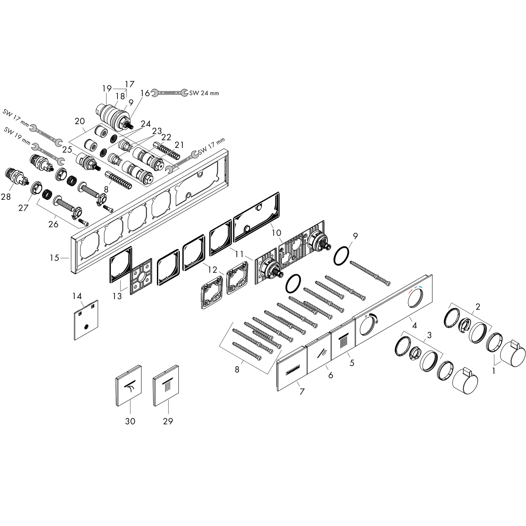 Hansgrohe RainSelect Thermostat Unterputz für 2 Verbraucher Chrom Hansgrohe RainSelect Thermostat Unterputz für 2 Verbraucher Chrom