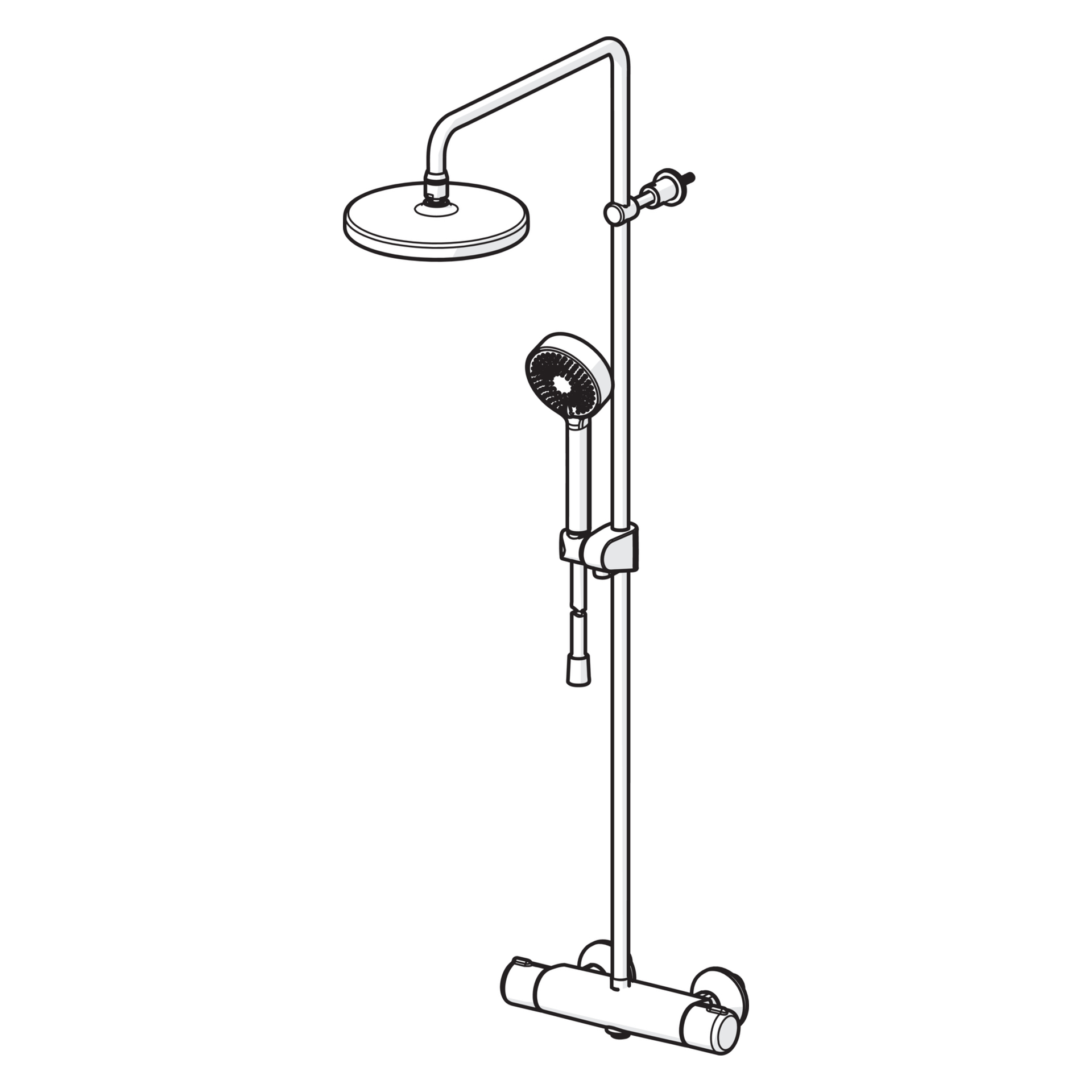 HA Regenbrause-Duscharmatur HANSAMICRA 4435 3-strahlig Ausladung 445-470 mm Chrom