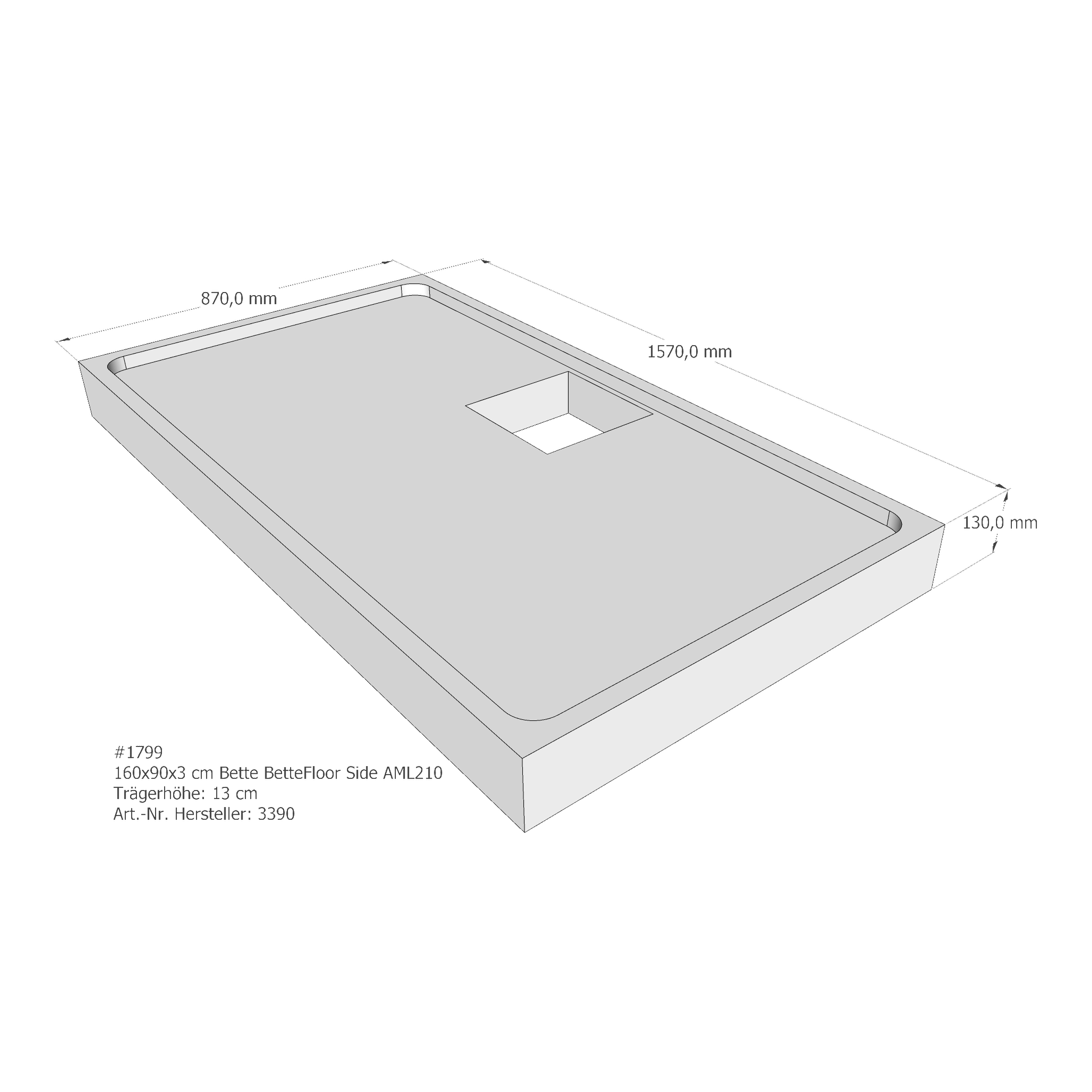 Duschwannenträger für Bette Floor Side 160 × 90 × 3 cm Duschwannenträger für Bette Floor Side 160 × 90 × 3 cm