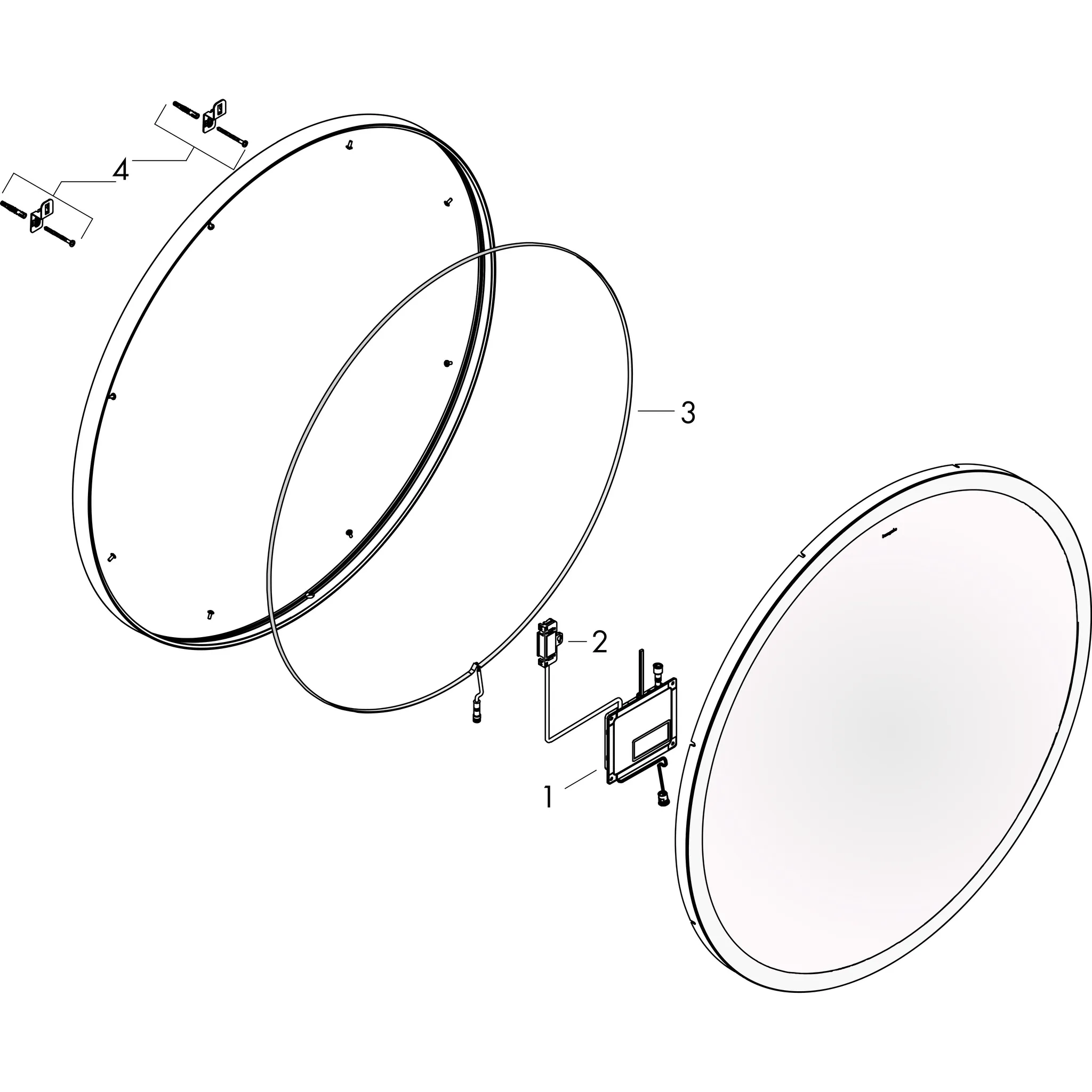 Hansgrohe Xarita Lite S Spiegel mit runder LED-Beleuchtung, 900x900x30 Hansgrohe Xarita Lite S Spiegel mit runder LED-Beleuchtung, 900x900x30