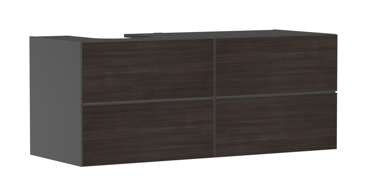 Hansgrohe Xevolos E Waschtischunterschrank Schiefergrau Matt 1370x550 mm mit 4 Schubkästen für Konsole Hansgrohe Xevolos E Waschtischunterschrank Schiefergrau Matt 1370x550 mm mit 4 Schubkästen für Konsole