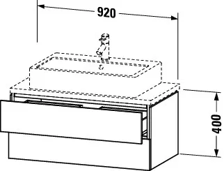 Duravit Waschtischunterschrank wandhängend „L-Cube“ 92 × 40 × 47,7 cm