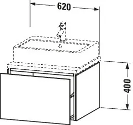 Duravit Waschtischunterschrank wandhängend „L-Cube“ 62 × 40 × 54,7 cm Graphit Matt