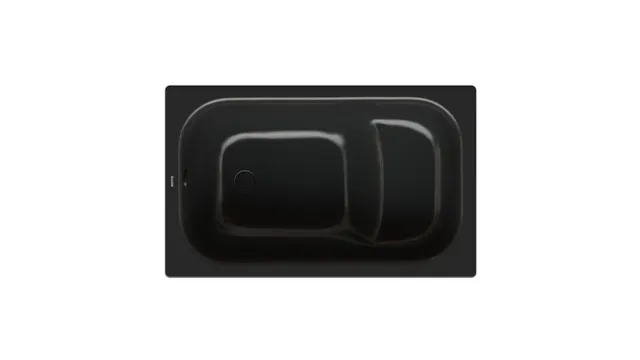 Bette Badewanne Rechteck Step Ebony, 1180x730x420 mm, glasierter Titan-Stahl, Einbau, Unterbau, 1-Sitzer, 66 Liter Nutzinhalt