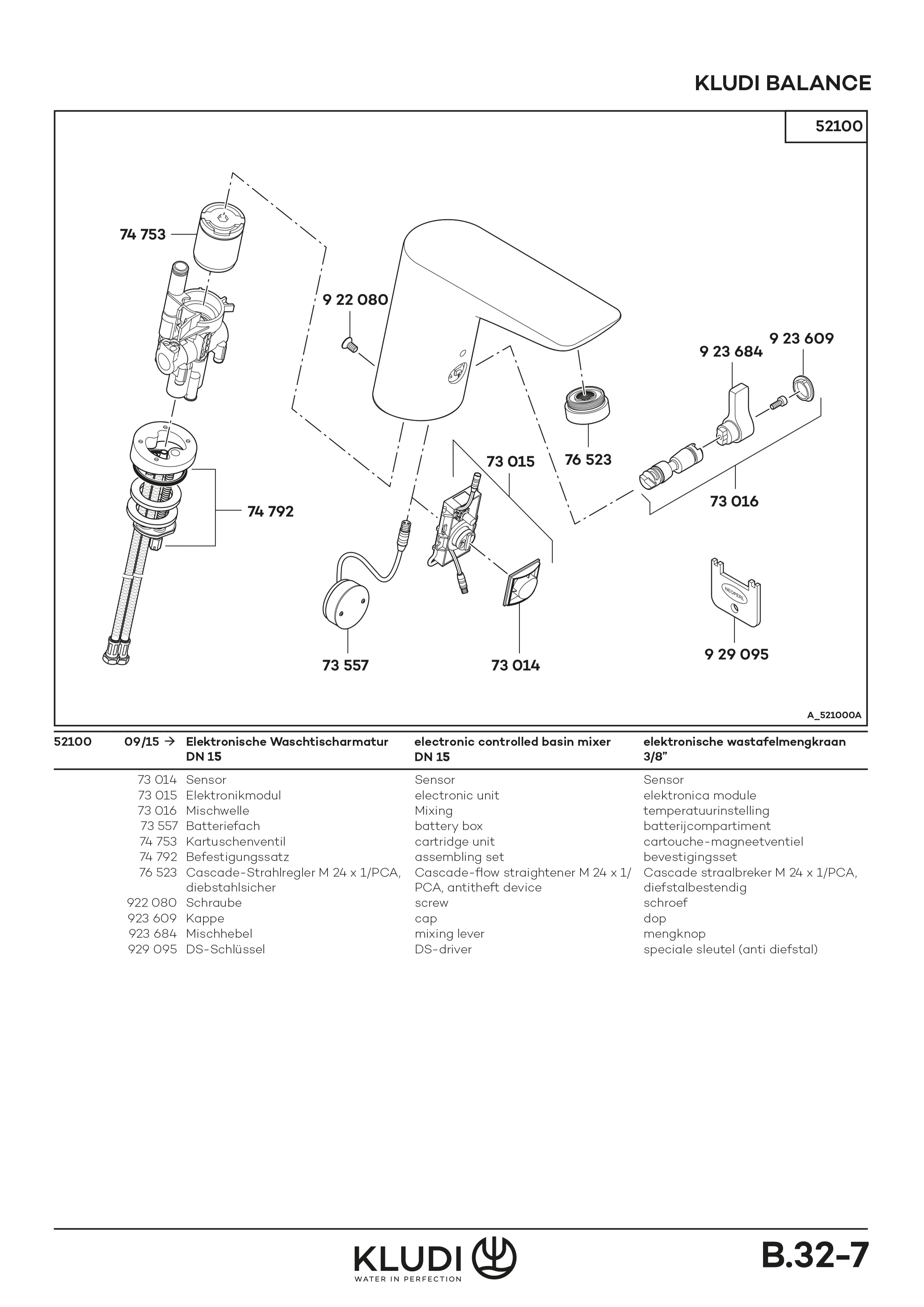 BALANCE Elektronische WT-Armatur mit Batterie chrom/weiß