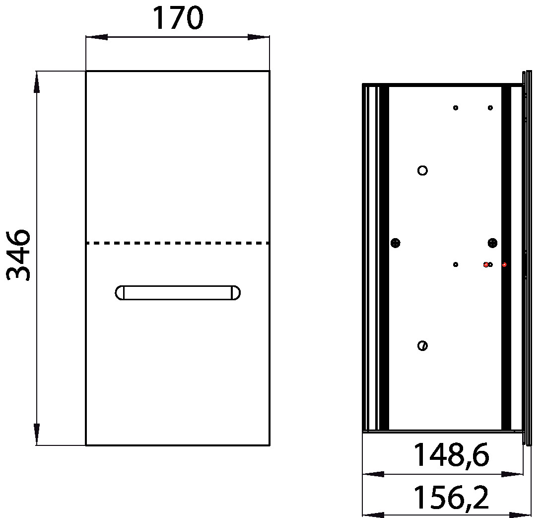 emco WC-Papier-Modul „asis module 2.0“, Anschlag rechts 17 × 34,6 × 15,62 cm in optiwhite