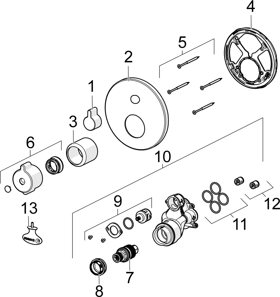 HansaCLINICA Wannen- und Brausearmatur Hansaclinica 2018, Fertigmontageset für Wanne/Brause mit Rosette rund Chrom HansaCLINICA Wannen- und Brausearmatur Hansaclinica 2018, Fertigmontageset für Wanne/Brause mit Rosette rund Chrom
