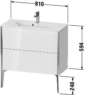 Duravit Waschtischunterschrank bodenstehend „XViu“ 81 × 59,4 × 39 cm in Betongrau Matt