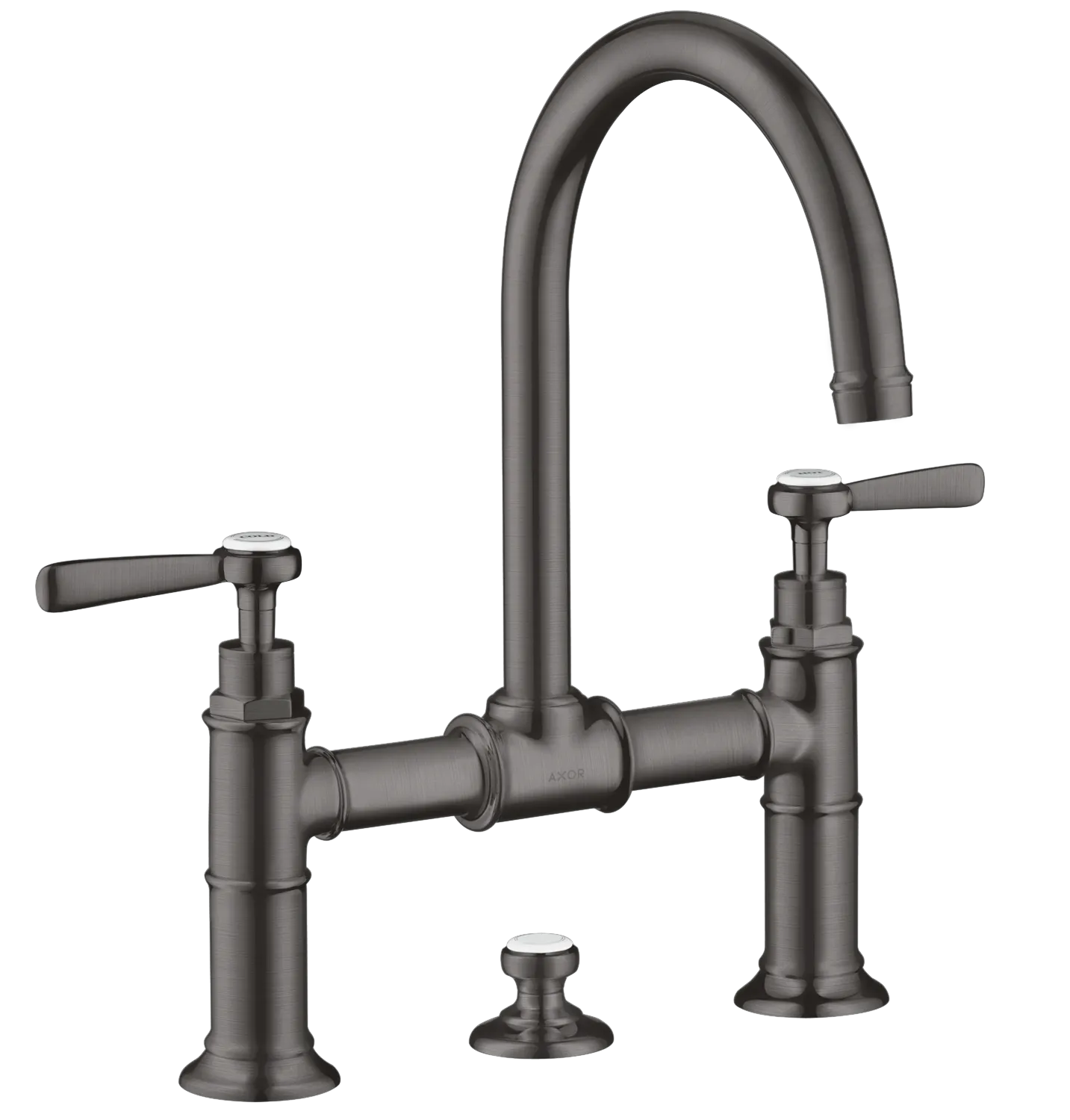 Hansgrohe AXOR Montreux 2-Griff Waschtischarmatur in Brushed Black Chrome, Ausladung 175 mm, Auslaufhöhe 224 mm, Hebelgriff, max. Durchfluss 5 l/min