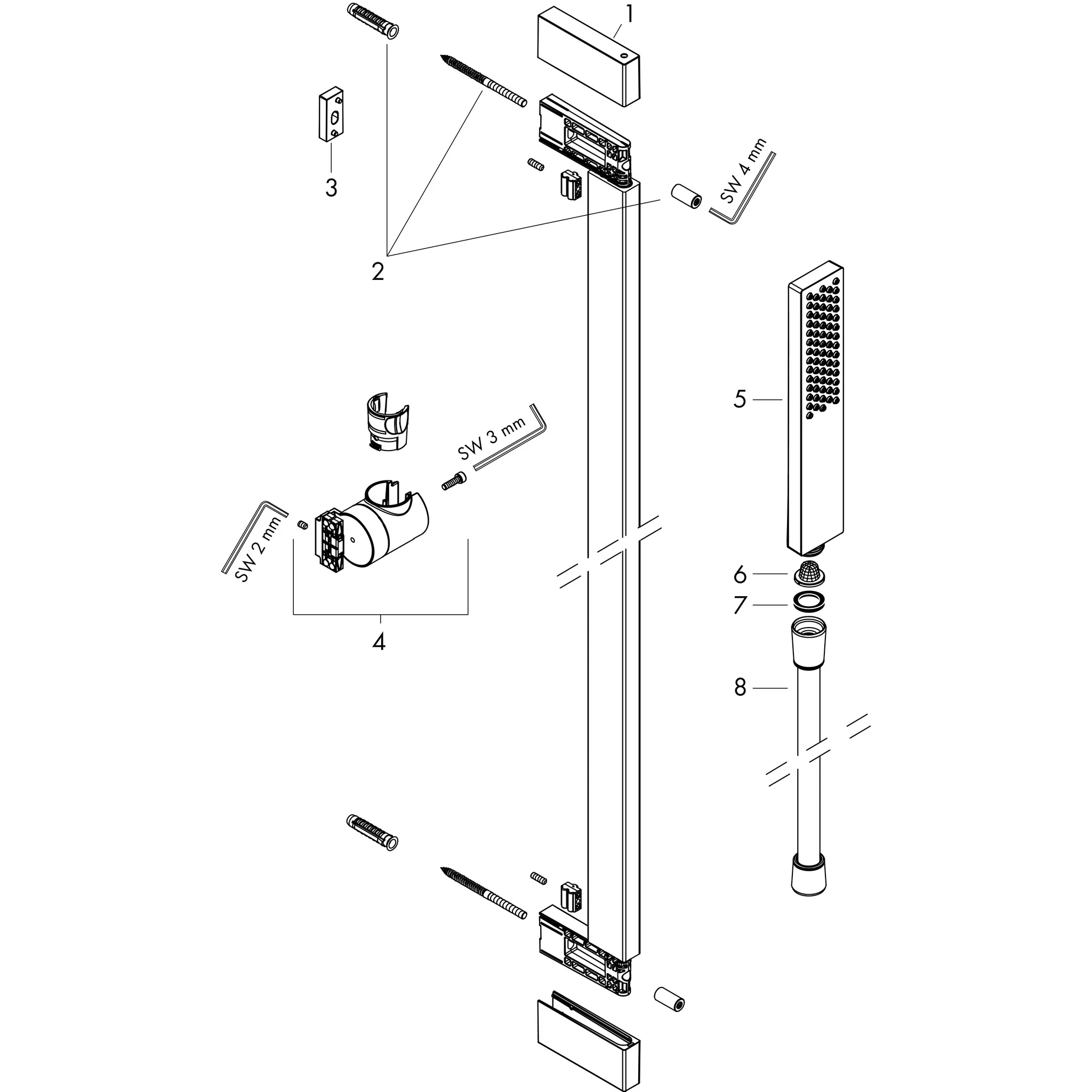 Hansgrohe Pulsify E Brauseset 100 1jet EcoSmart mit Brausestange 90 cm, Chrom