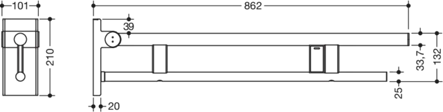 HEWI Stützklappgriff „System 900“