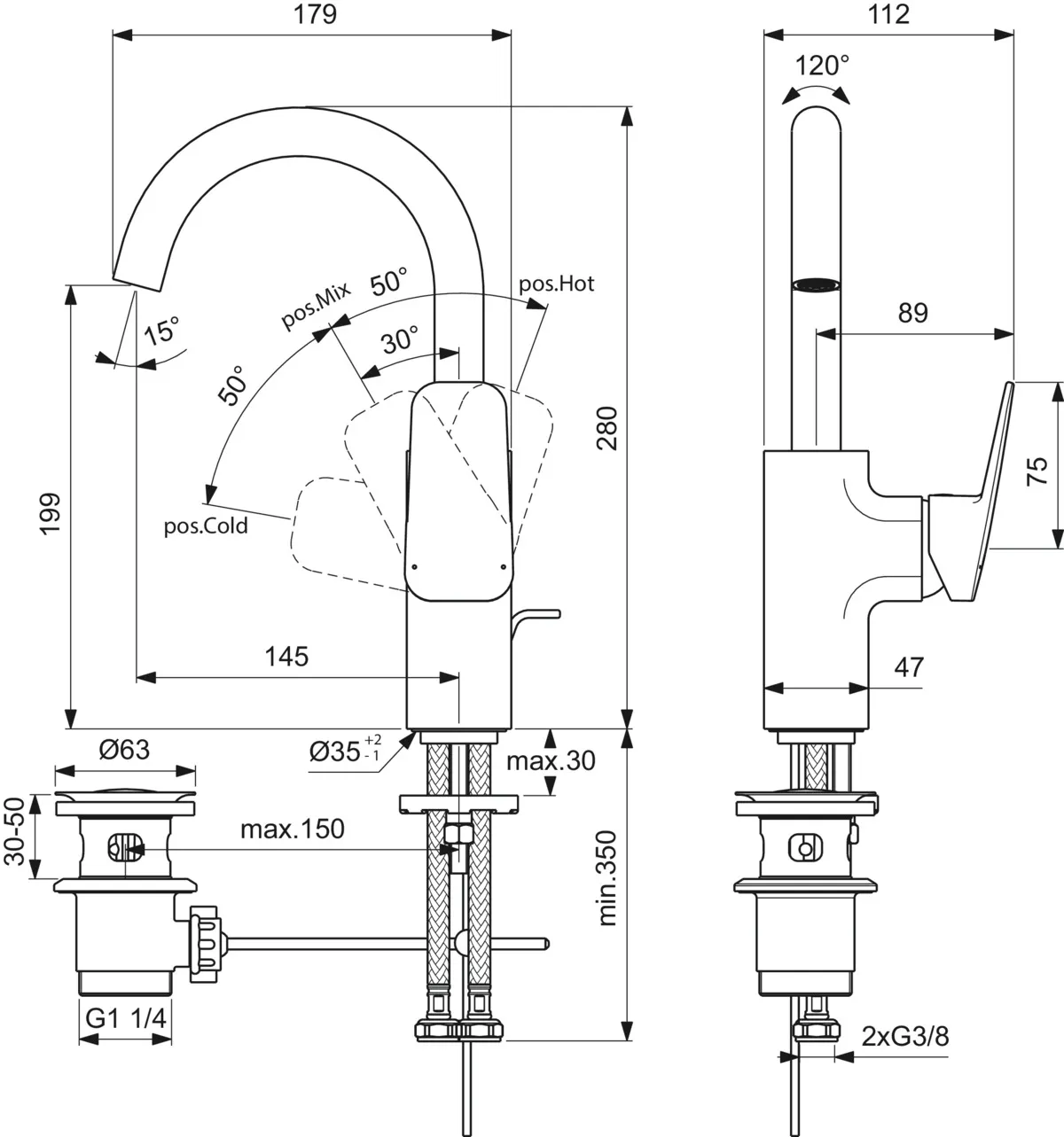 Waschtischarmatur Ceraplan H200 mit Ablaufgarnitur Ausladung 145mm Chrom Waschtischarmatur Ceraplan H200 mit Ablaufgarnitur Ausladung 145mm Chrom