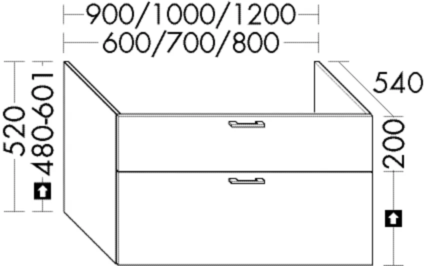 Burgbad Waschtischunterschrank Sys30, 1 Schublade oben mit Siphonausschnitt, 1 Auszug unten inkl. Raumsparsiphon, 540x600x520 mm Burgbad Waschtischunterschrank Sys30, 1 Schublade oben mit Siphonausschnitt, 1 Auszug unten inkl. Raumsparsiphon, 540x600x520 mm