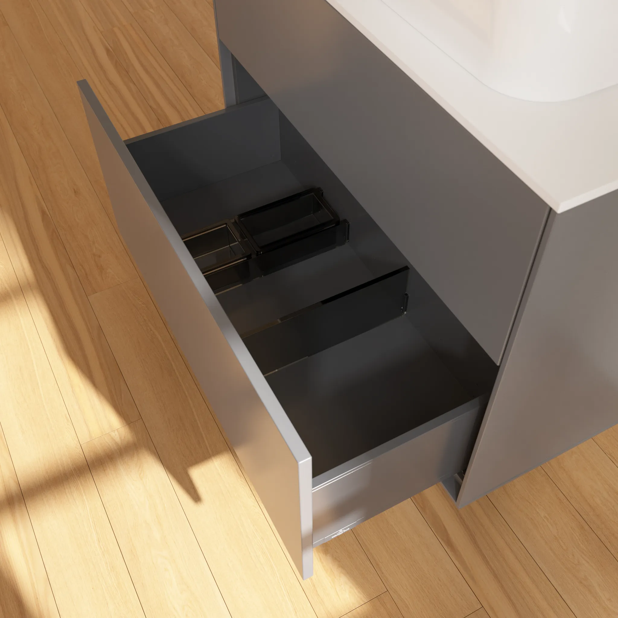 Villeroy & Boch Waschbeckenunterschrank Finion G09, Anthracite Matt Lacquer, 800x603x501mm, mit Beleuchtung und SoftClosing