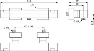 Brausethermostat AP Ceratherm C100 Square Chrom Brausethermostat AP Ceratherm C100 Square Chrom
