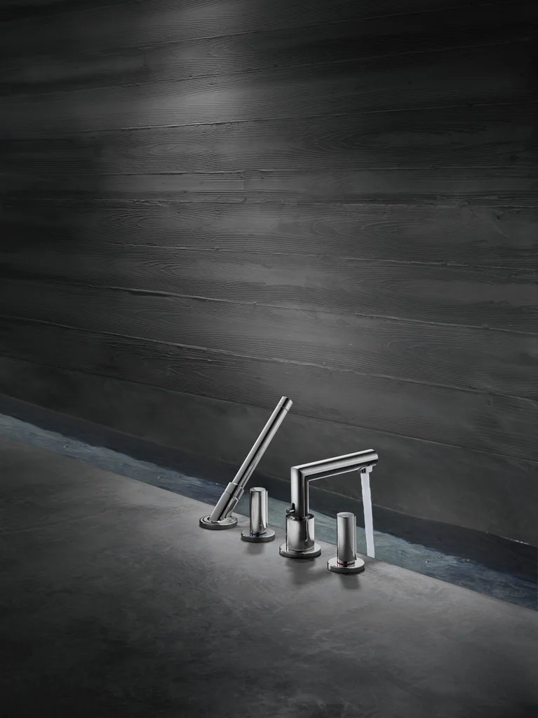 Hansgrohe AXOR Uno 4-Loch Wannenrandarmatur mit Zerogriffen, Chrom, Ausladung 152 mm