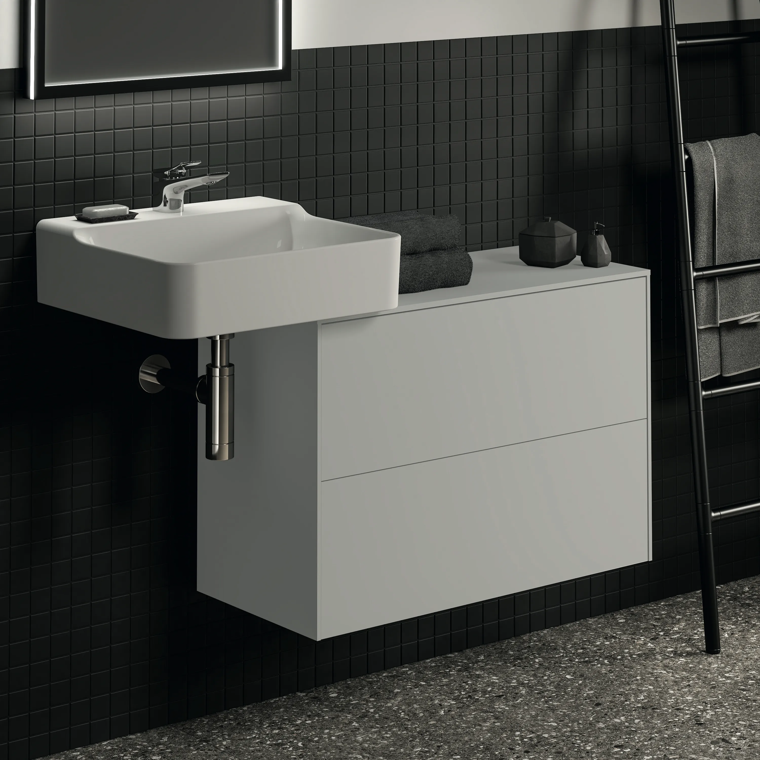 Ideal Standard Waschtischunterschrank „Conca“ 80,2 × 55 × 37,3 cm Weiß matt lackiert