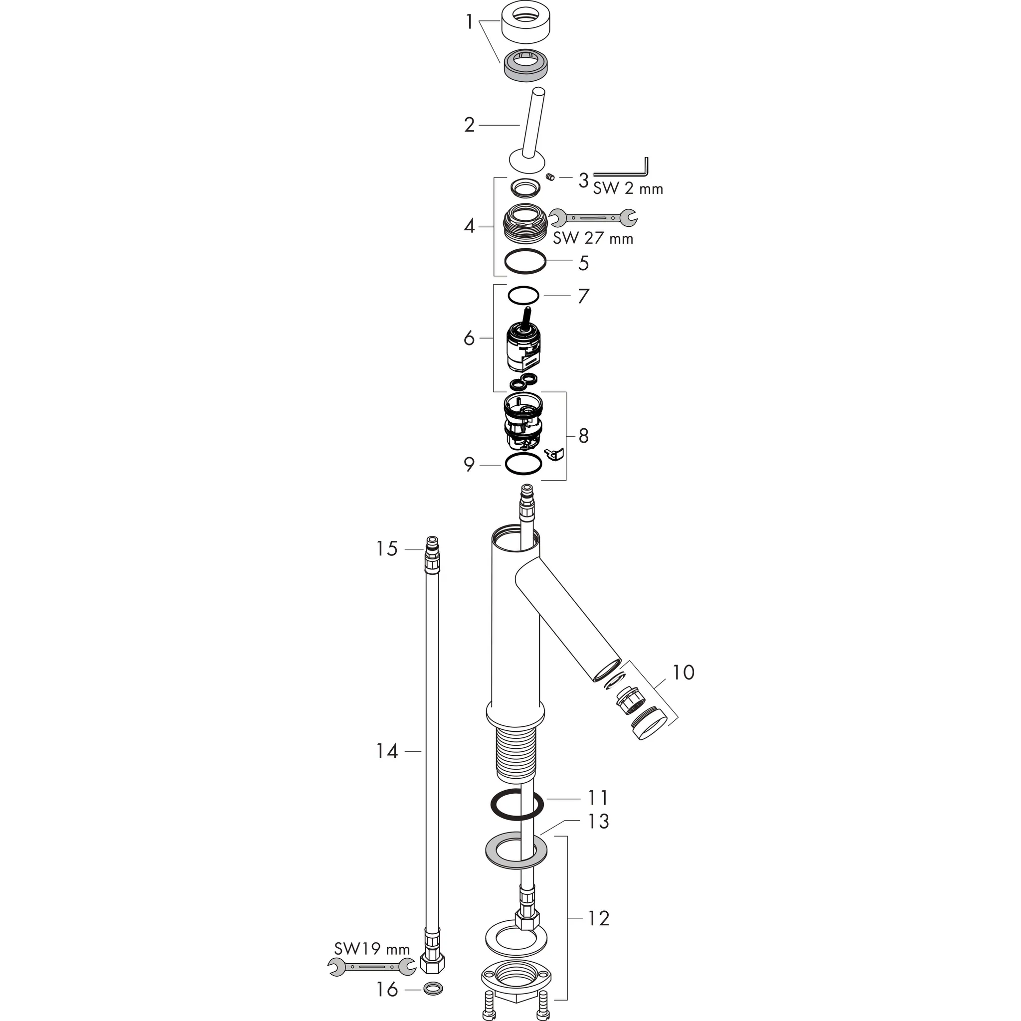 Hansgrohe AXOR Starck Einhebel-Waschtischmischer 90 mit Pingriff und Ablaufgarnitur, Chrom Hansgrohe AXOR Starck Einhebel-Waschtischmischer 90 mit Pingriff und Ablaufgarnitur, Chrom