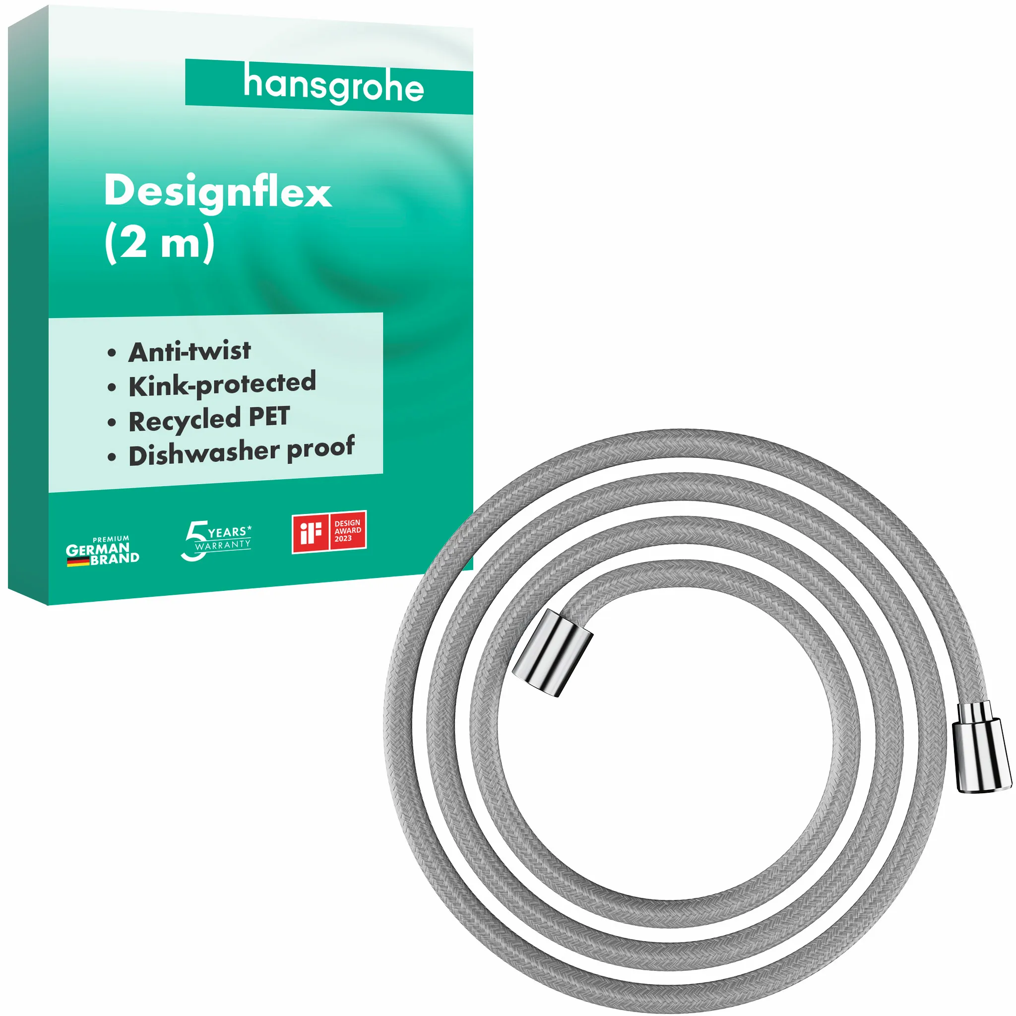 Hansgrohe Designflex Textilbrauseschlauch 200 cm Chrom Hansgrohe Designflex Textilbrauseschlauch 200 cm Chrom