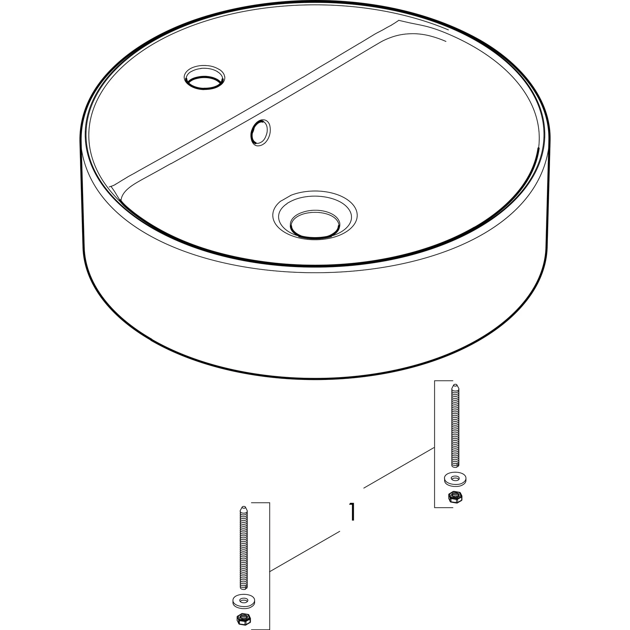 Hansgrohe Xuniva S Aufsatzwaschtisch 450⁄450 mit Hahnloch und Überlauf, SmartClean, Weiß Hansgrohe Xuniva S Aufsatzwaschtisch 450⁄450 mit Hahnloch und Überlauf, SmartClean, Weiß