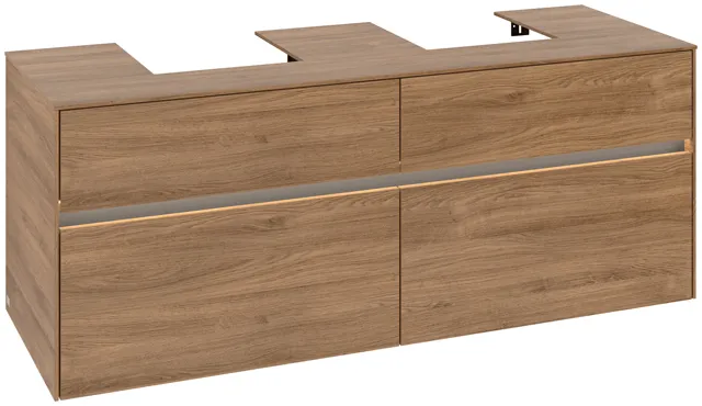 Villeroy & Boch Waschtischunterschrank „Collaro“ 1400 × 548 × 500 mm Kansas Oak, mit Beleuchtung, für links und rechts Villeroy & Boch Waschtischunterschrank „Collaro“ 1400 × 548 × 500 mm Kansas Oak, mit Beleuchtung, für links und rechts