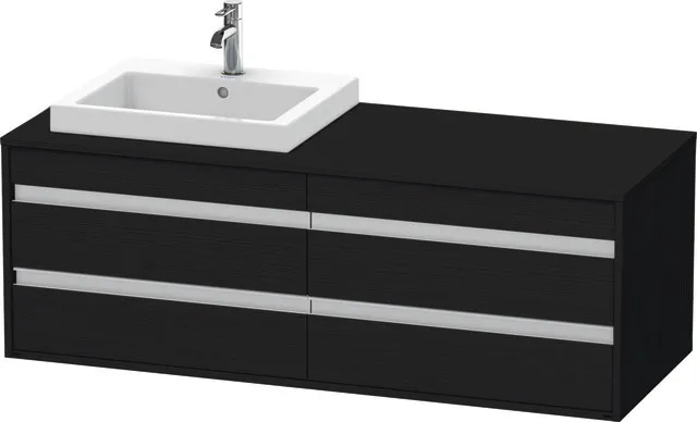Duravit Waschtischunterschrank wandhängend „Ketho“ 140 × 49,6 × 55 cm Eiche Schwarz Duravit Waschtischunterschrank wandhängend „Ketho“ 140 × 49,6 × 55 cm Eiche Schwarz