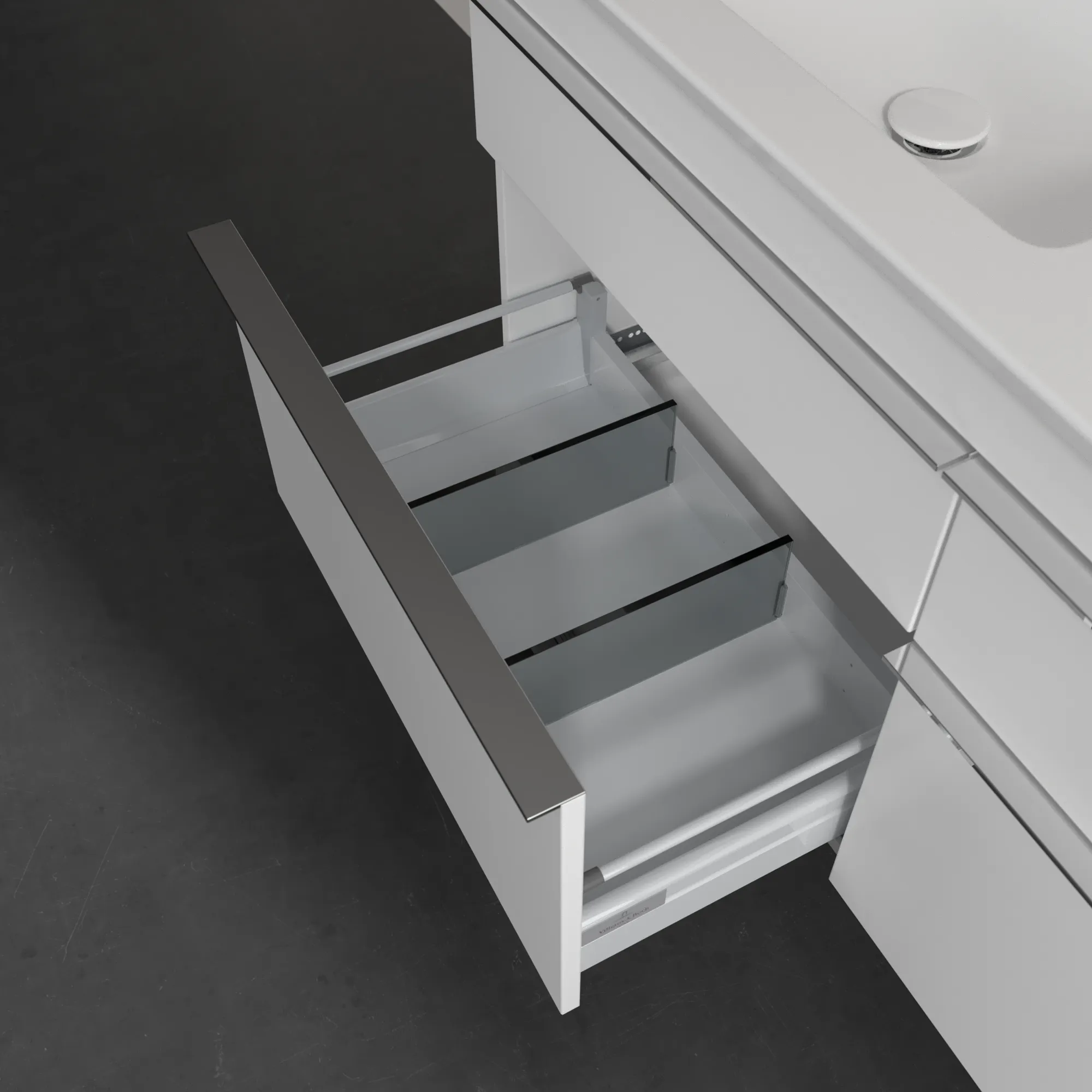 Villeroy & Boch Waschtischunterschrank „Venticello“ für Schrank-Doppelwaschtisch 125,3 × 59 × 50,2 × 50,2 cm Weiß Matt, mittig