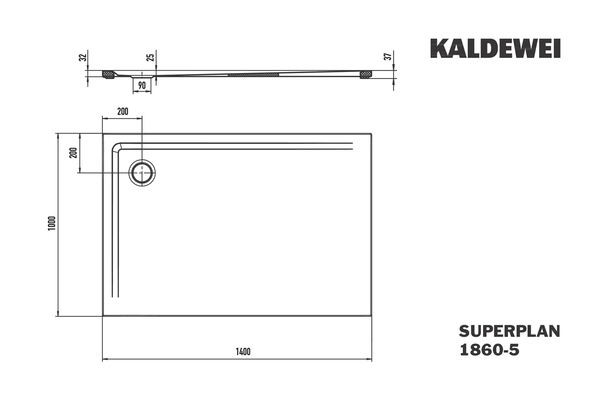 Kaldewei Duschwanne „Superplan“ 100 × 140 cm ohne Oberflächenbeschichtung, mit Invisible Grip, in alpinweiß Kaldewei Duschwanne „Superplan“ 100 × 140 cm ohne Oberflächenbeschichtung, mit Invisible Grip, in alpinweiß