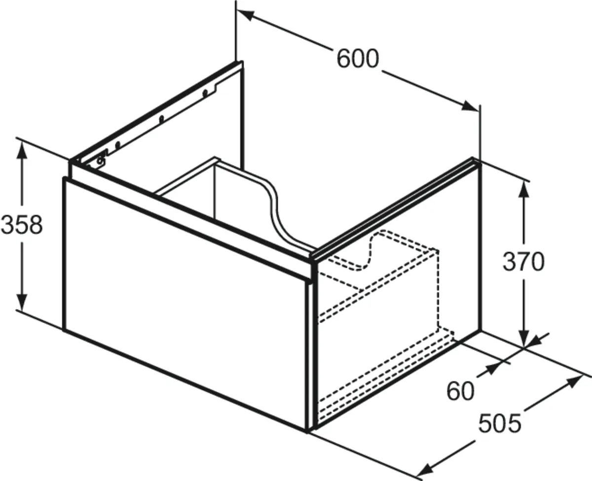 Ideal Standard Waschtischunterschrank „Finesse“ 60 × 37 × 50,5 cm Eiche weiß