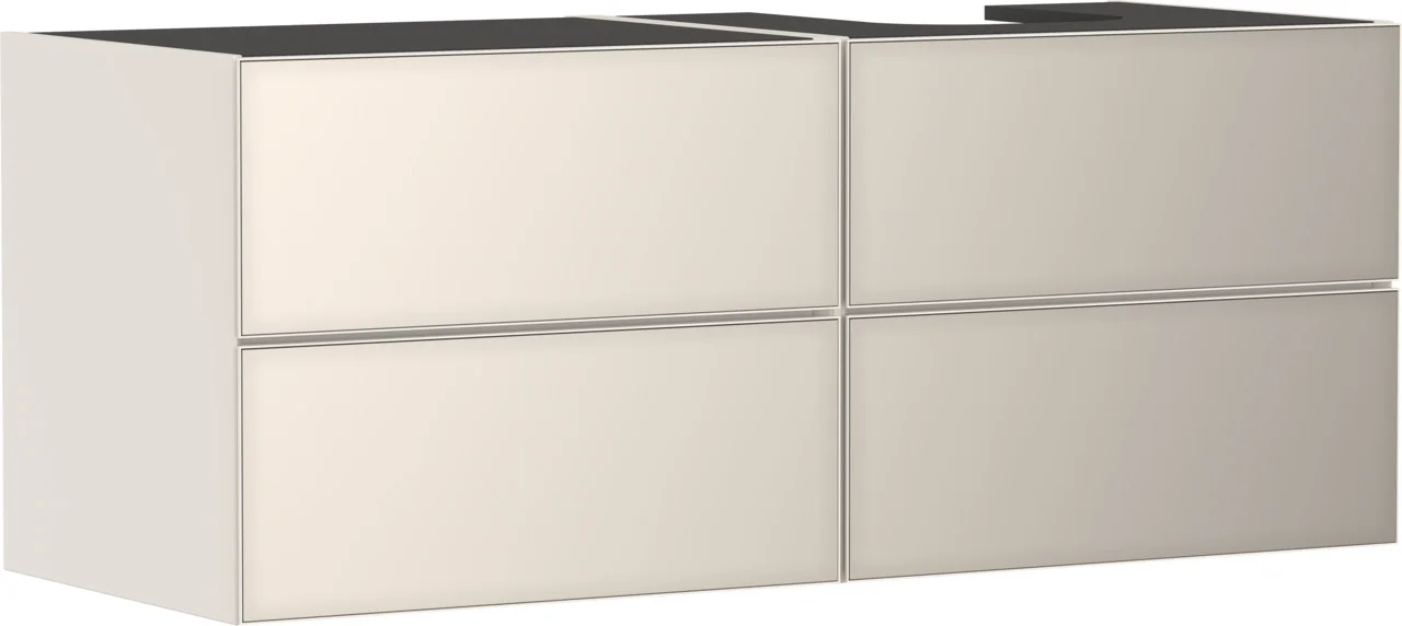 Hansgrohe Xevolos E Waschtischunterschrank Sandbeige Matt, 1370 x 550 mm, 4 Schubkästen, grifflos mit PushOpen und SoftClose, Wandmontage Hansgrohe Xevolos E Waschtischunterschrank Sandbeige Matt, 1370 x 550 mm, 4 Schubkästen, grifflos mit PushOpen und SoftClose, Wandmontage