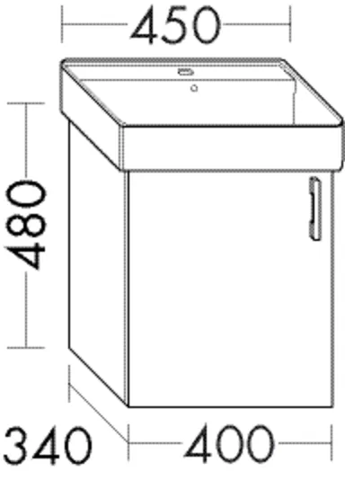 Waschtischunterschrank Sys30 von burgbad – 1 Tür, 480 mm hoch, 400 mm breit, 340 mm tief Waschtischunterschrank Sys30 von burgbad – 1 Tür, 480 mm hoch, 400 mm breit, 340 mm tief