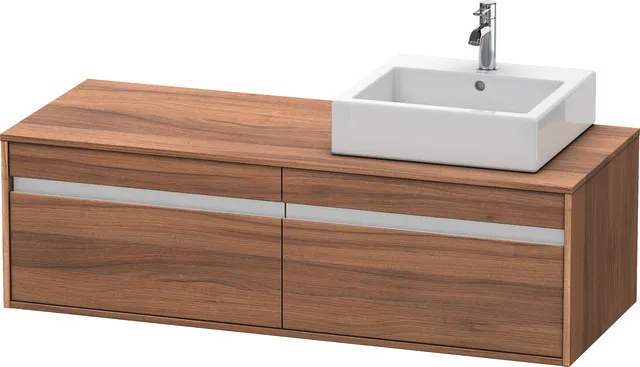 Duravit Waschtischunterschrank wandhängend „Ketho“ 140 × 42,6 × 55 cm Nussbaum Natur