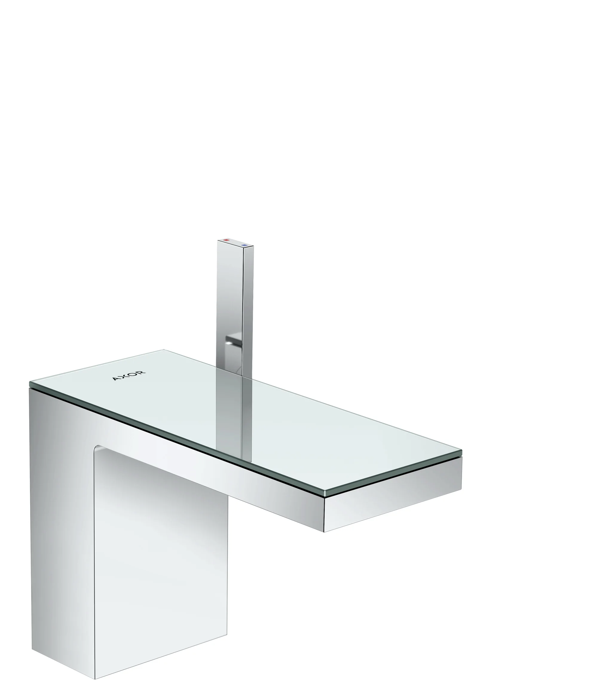 Hansgrohe AXOR MyEdition Einhebel-Waschtischmischer 110, Chrom/Spiegelglas, Ausladung 150 mm, Auslaufhöhe 110 mm