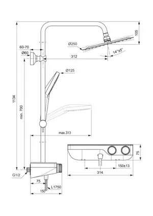 Ideal Standard Duschsystem „Ceratherm S200“ Ideal Standard Duschsystem „Ceratherm S200“