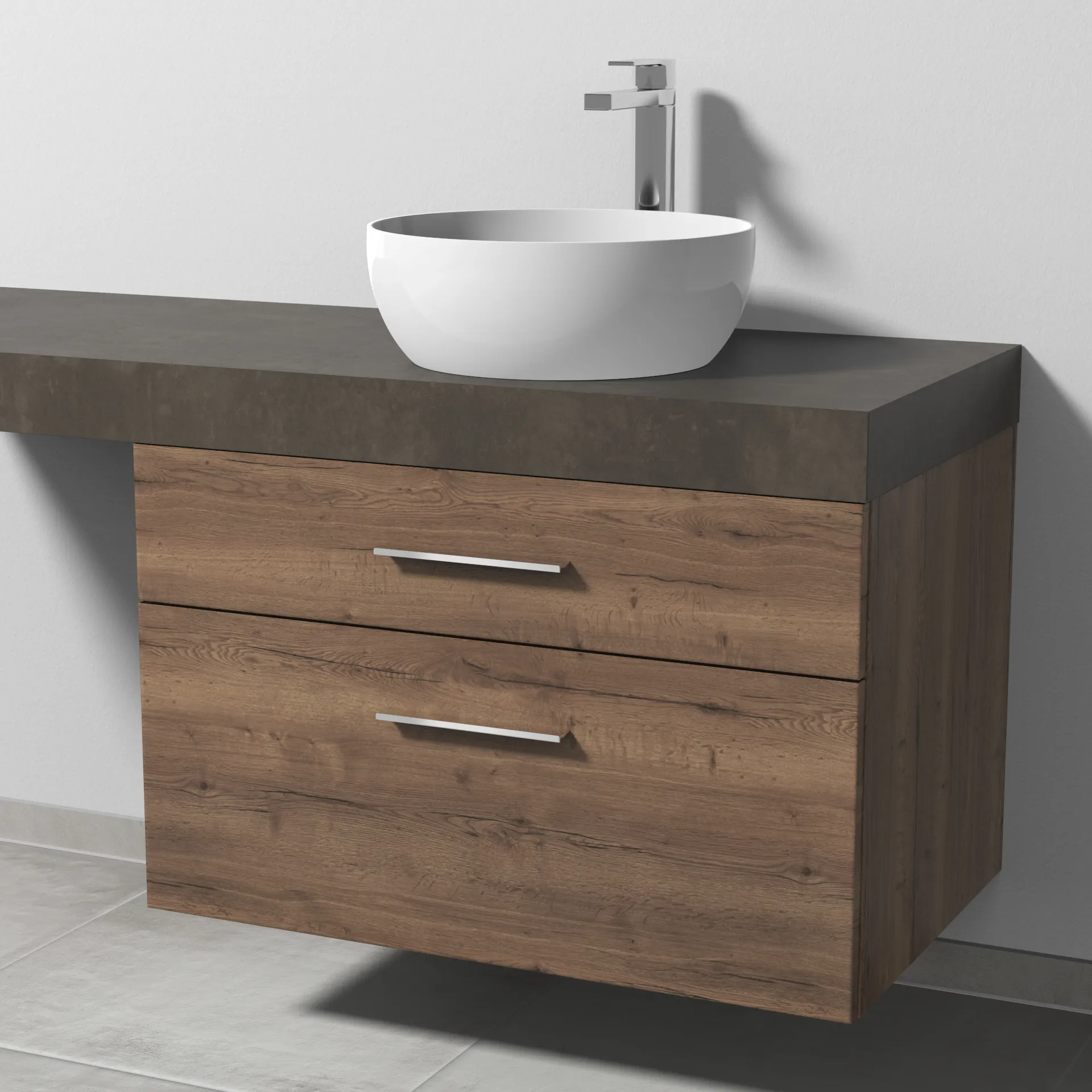 Sanipa Waschtischunterschrank „2morrow“ 800 × 510 × 520 mm in Eiche Tabak