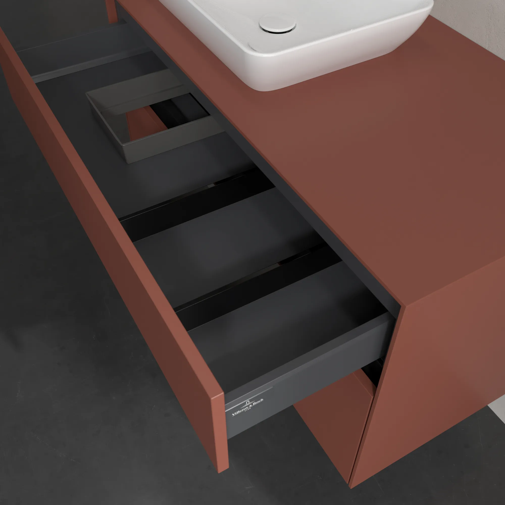 Villeroy & Boch Waschbeckenunterschrank Collaro C11000, eckig, Wine Red, 1000x548x500 mm, mit Absenkautomatik (SoftClosing), 2 Auszüge