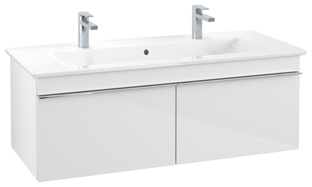 Villeroy & Boch Waschtischunterschrank „Venticello“ für Schrank-Doppelwaschtisch 115,3 × 42 × 50,2 × 50,2 cm in Glossy White, mittig