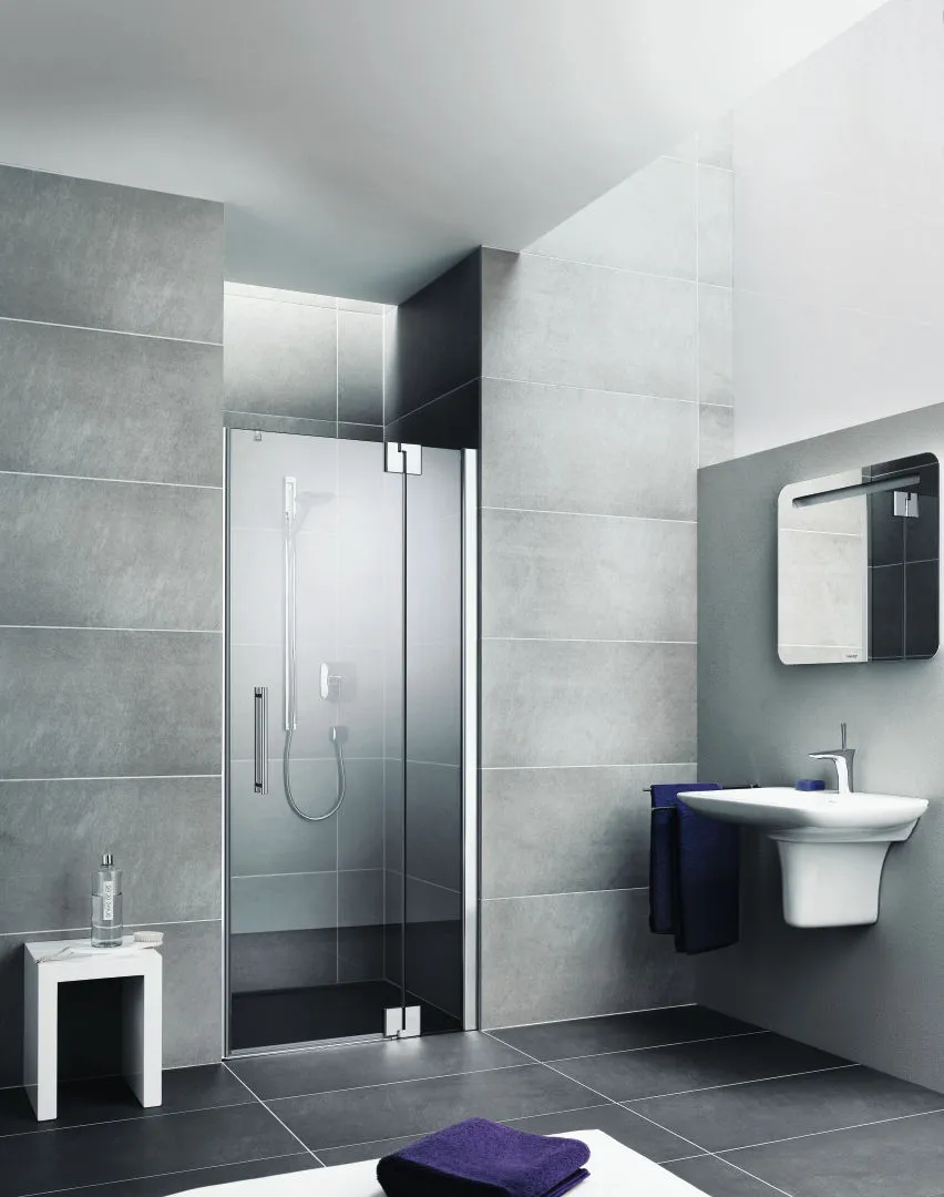 Kermi Duschdesign Walk-In-Duschkabine WALK-IN Wall mit beweglichem Flügel rechts „PASA XP“ Glas SR Opaco, Profile Silber Hochglanz, BV: 994 - 1024 mm GAK: 985 - 1015 mm WE: 1010 - 1040 mm H: 2000 mm