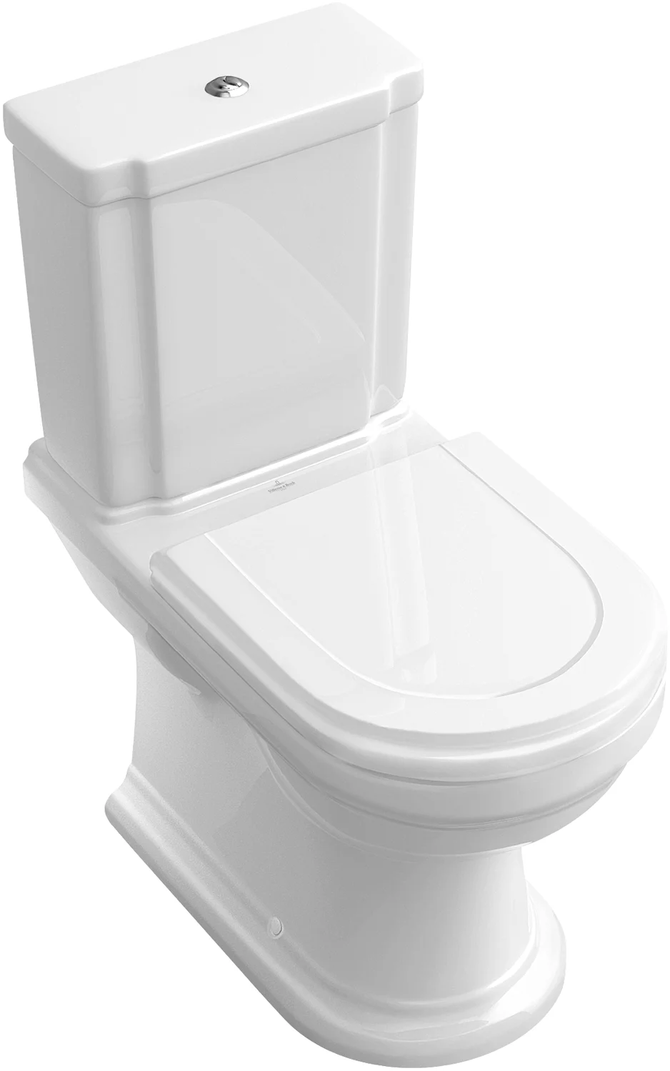 Stand-Tiefspül-WC für Kombination mit Spülkasten „Hommage“ 37 × 39 × 72,5 cm in Weiß Alpin mit CeramicPlus, mit Spülrand