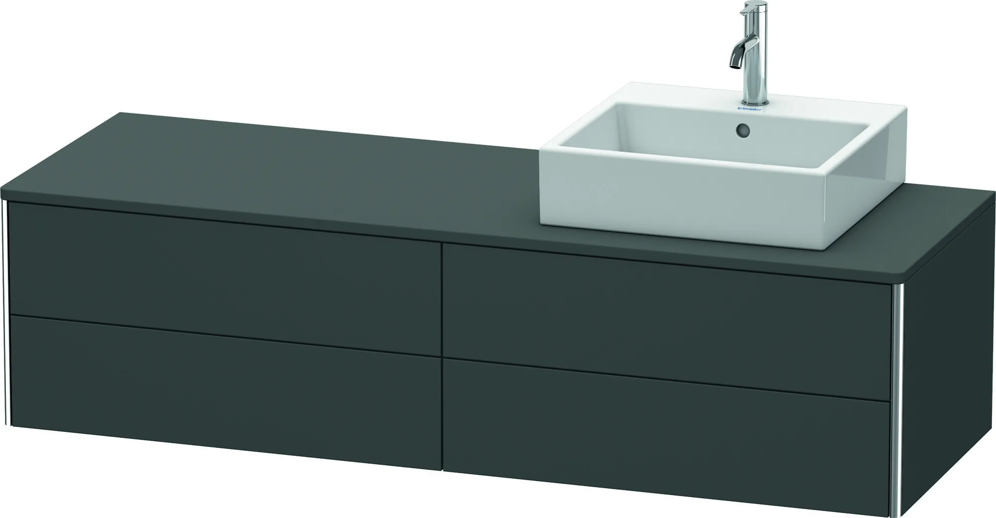 Duravit Waschtischunterschrank wandhängend „XSquare“ 160 × 40 × 54,8 cm Graphit Matt