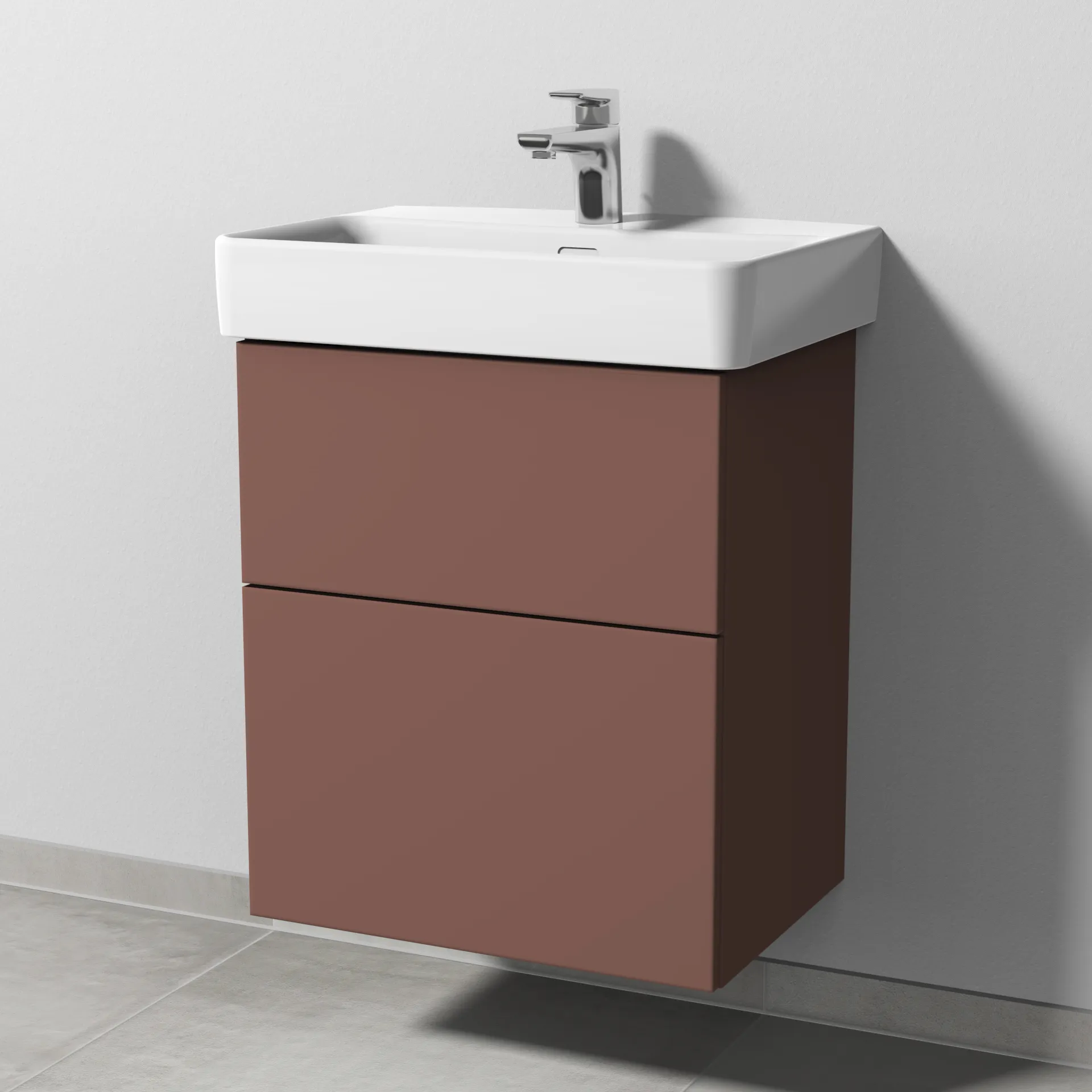 Sanipa Waschtischunterschrank „3way“ passend zu Keramik-Waschtische Pro S von 500 × 593 × 362 mm in Wine-Red