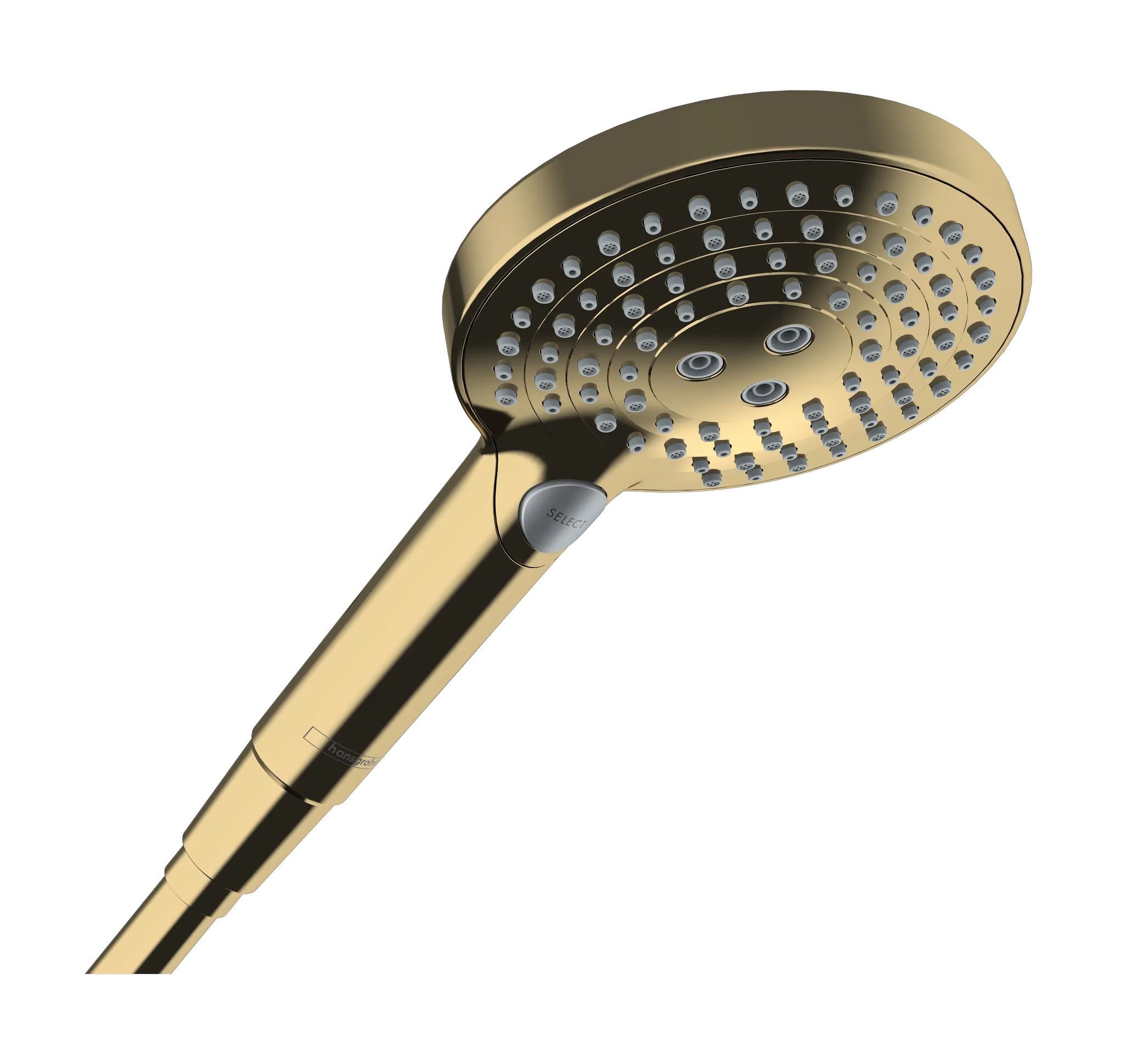 Hansgrohe Handbrause Raindance Select S 120, 3jet PowderRain EcoSmart PGO, Polished Gold Optic, 125 mm Brausekopfgröße, max. Durchfluss 8 l/min bei 3 bar Hansgrohe Handbrause Raindance Select S 120, 3jet PowderRain EcoSmart PGO, Polished Gold Optic, 125 mm Brausekopfgröße, max. Durchfluss 8 l/min bei 3 bar